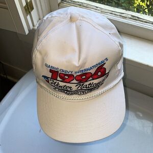 Vtg 1996 Classic Chevy International’s Winter National white‎ snap back cap